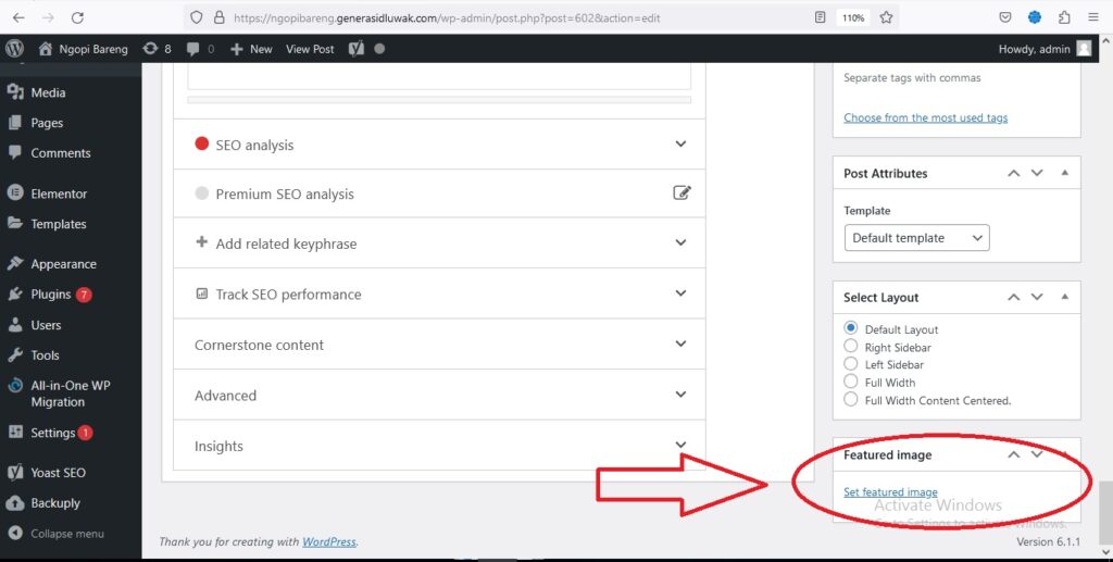 menambahkan gambar depan artikel